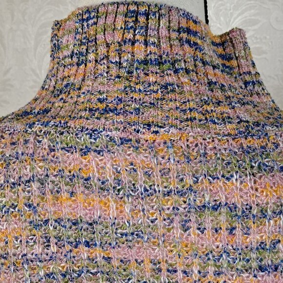 Free People Size Small Blair Candy Combo Mock Neck Sweater CottonLinen Blend NWT - Picture 6 of 12